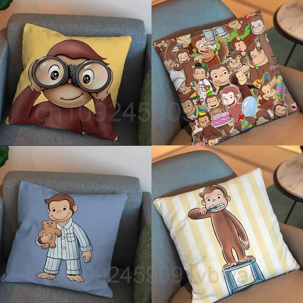 

monkey Curious cute George Pillow Case Office Cushions Suitable For Sofa Car Bedroom Decorative Cushion Cover