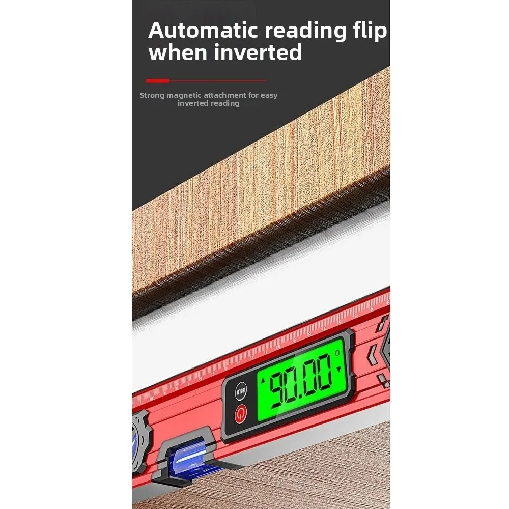 High Precision Magnetic Digital Level 30-100cm 0-90° Range Digital Level Ruler Multi-Functional Anti-Fall Angle Finder Leveling