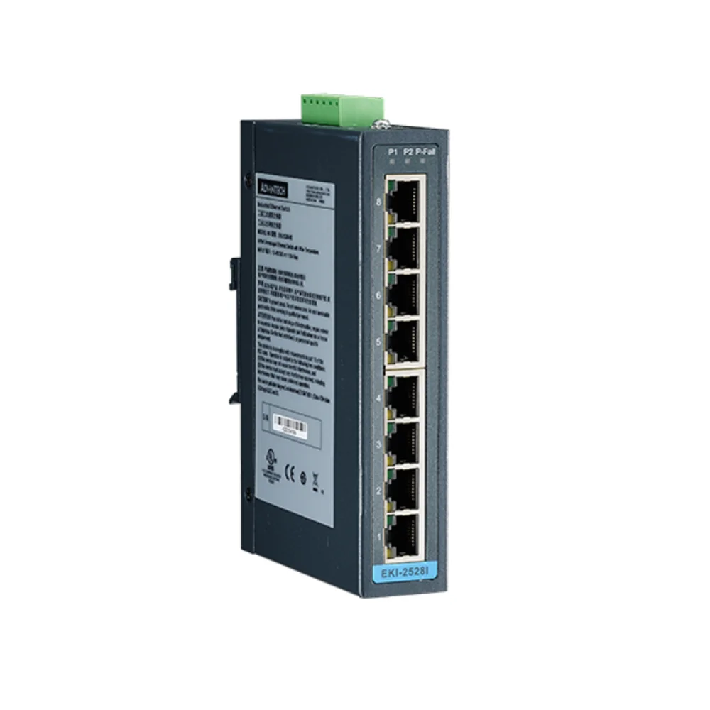 2025  Advantech EKI-2528I 10/100 Mbps Fast Ethernet 8 Port PoE DIN Rail Unmanaged Industrial Ethernet Network Switch