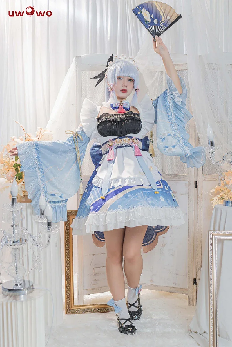 Último batche uwowo ayaka cosplay traje de empregada genshin impacto cosplay vestido de empregada ver. Kamisato Ayaka Mulheres Trajes de Halloween