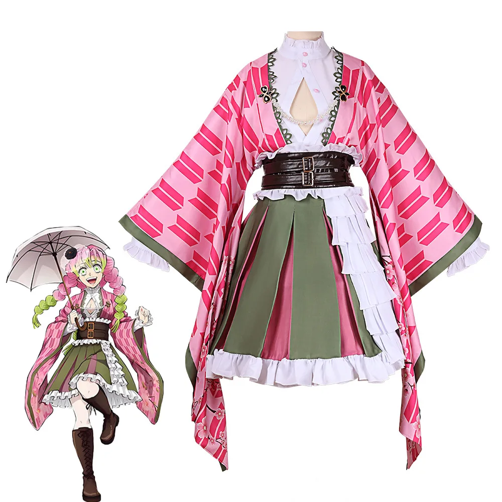 

Kanroji Mitsuri Women's Cosplay Costume Set Adult Anime Outfit for Halloween And Cosplay Events