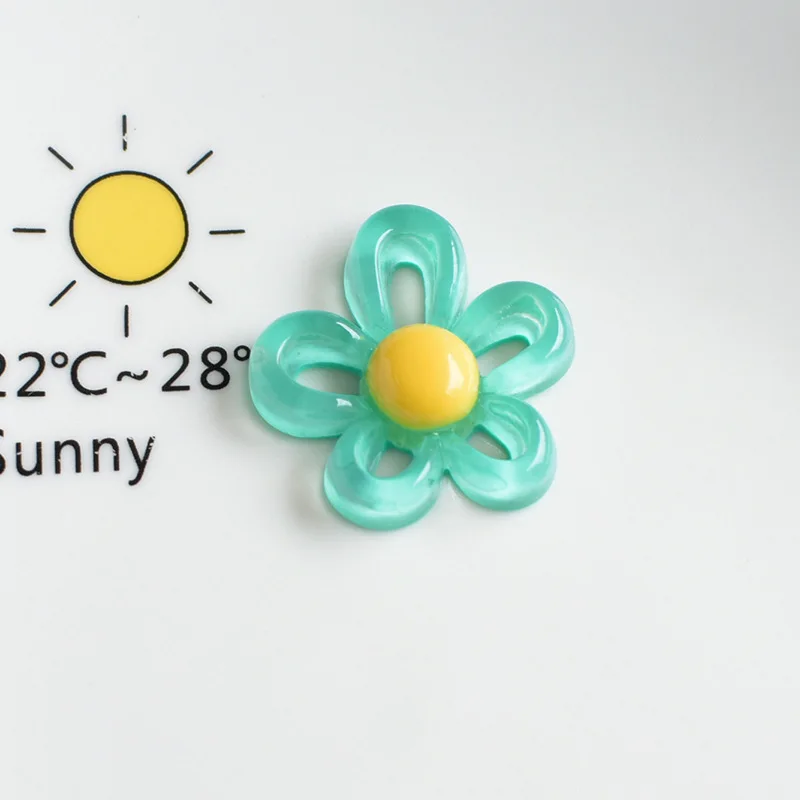 WFFNNKC 10-20Pcs Transparency Color Flower Resin Crafts Cute Hairpin Jewelry Decor Patch DIY Garment Sewing Supplies Accessories