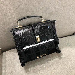2024 Designer Women High-end Pu Leather Handbags Fashion Piano Shape Shoulder Travel Bag Luxury Ladies Small Box Crossbody Bags