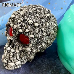 3D Skull Silicone Mold Big Size Halloween Cake Decorating Tool Skeleton Head Resin Candle Gypsum Mould Handmade Epoxy Making