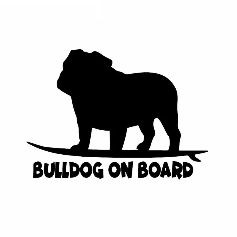 Bulldog on Board Funny English Dog Breed Decal Sticker for Car Truck Window Black/Silver/white,15cm*10cm