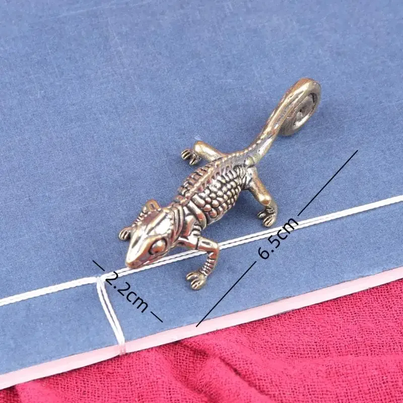 골동품 청동 열대 사막 동물 도마뱀 동상 복고풍 황동 카멜레온 피규어 장식품 책상 장식