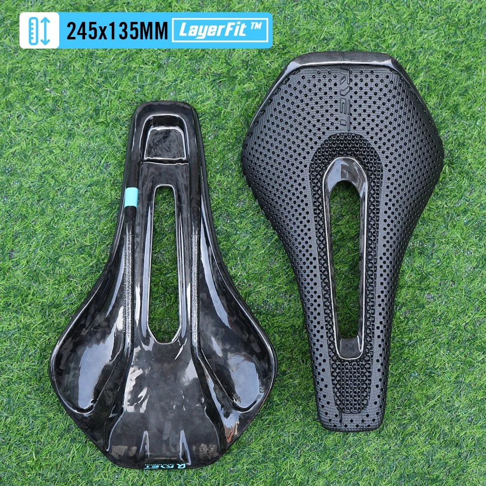 RYET Bike Saddle 3D Printed Carbon 245x135/145/155mm For MTB Gravel Road Bike, Ergonomic Racing Saddle Hollow Tech Cycling Seat image 3
