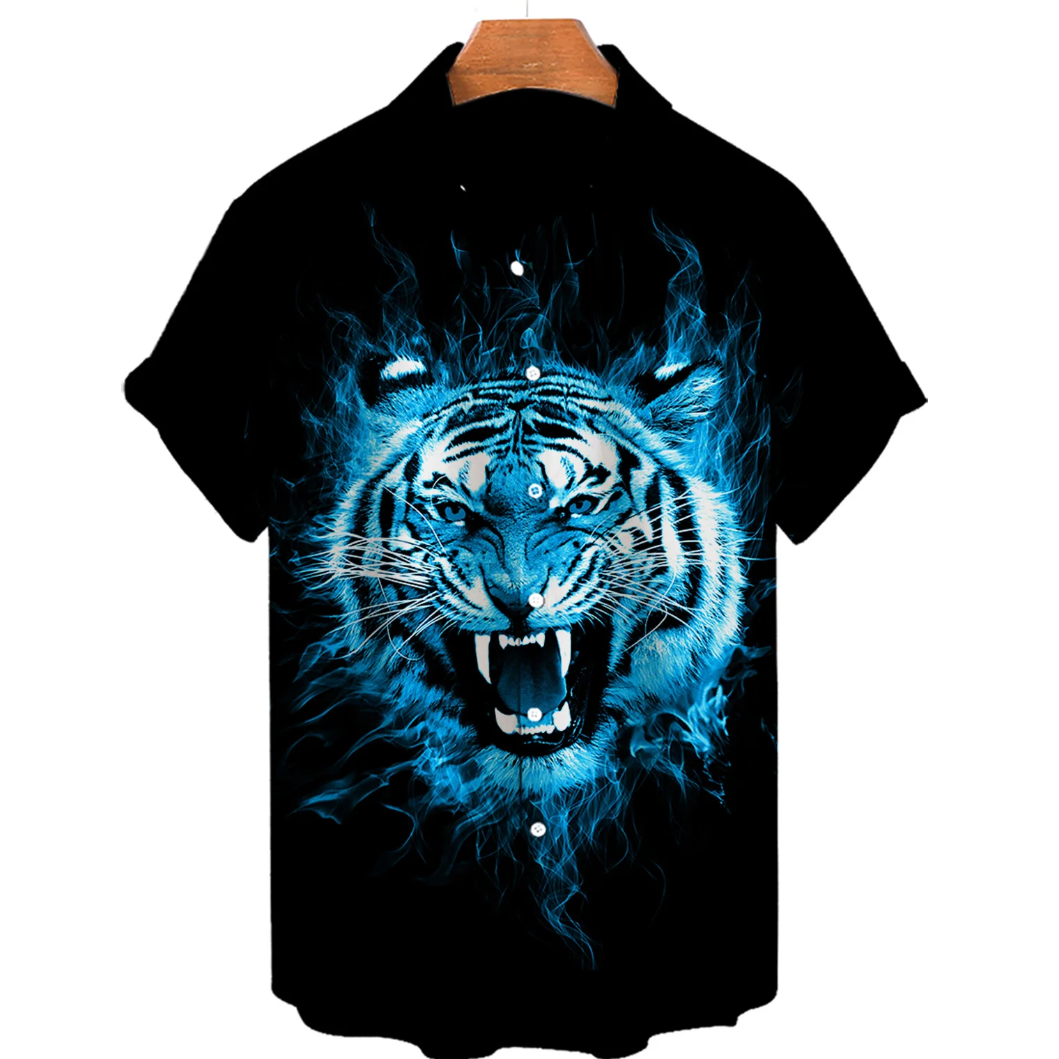 Tiger Fighting Animal Beast Fierce Tiger Printing 3D Shirts Men\'s Short Sleeve Tops Oversized Tees Shirt Men Designer Clothes