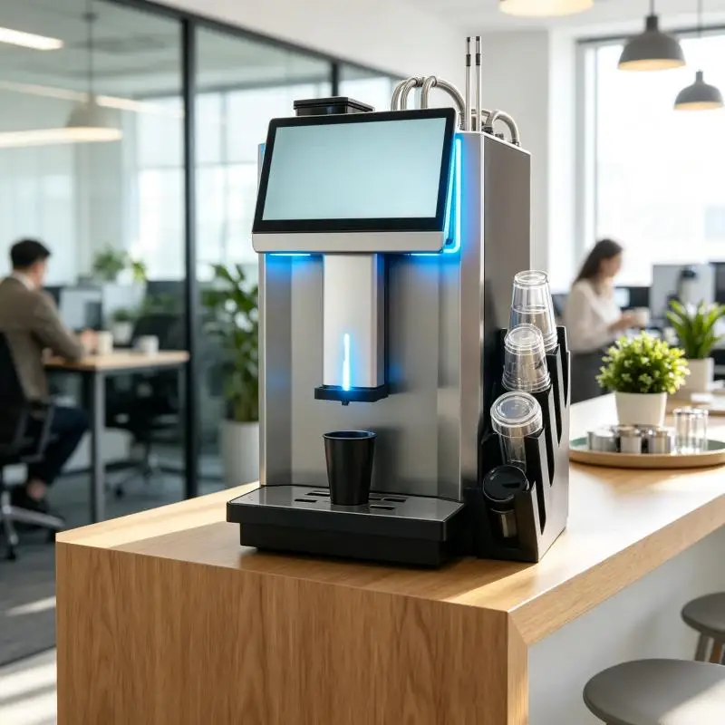 Smart Commercial Grade Coffee Vending Machine 14-inch Interactive Touch Screen Fully Auto Espresso Maker Energy Saving