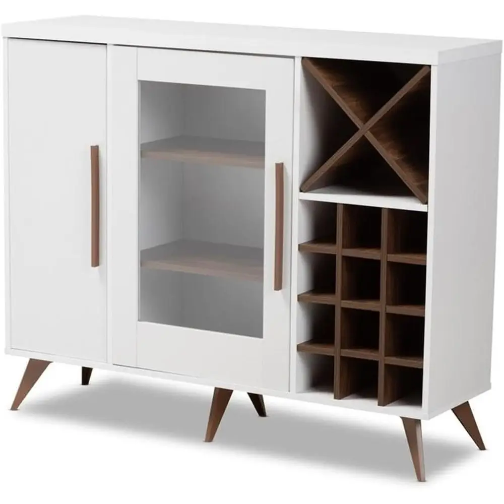 

White and Brown Dual-Tone Wine Storage Cabinet