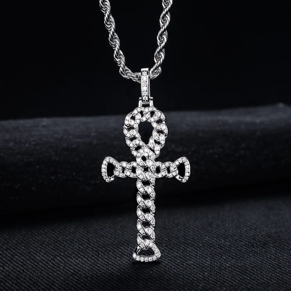 

Luxury Sparkling Moissanite Men's Pendant Necklace - 925 Sterling Silver Women's Necklace Pendant Wedding & Engagement Jewelry