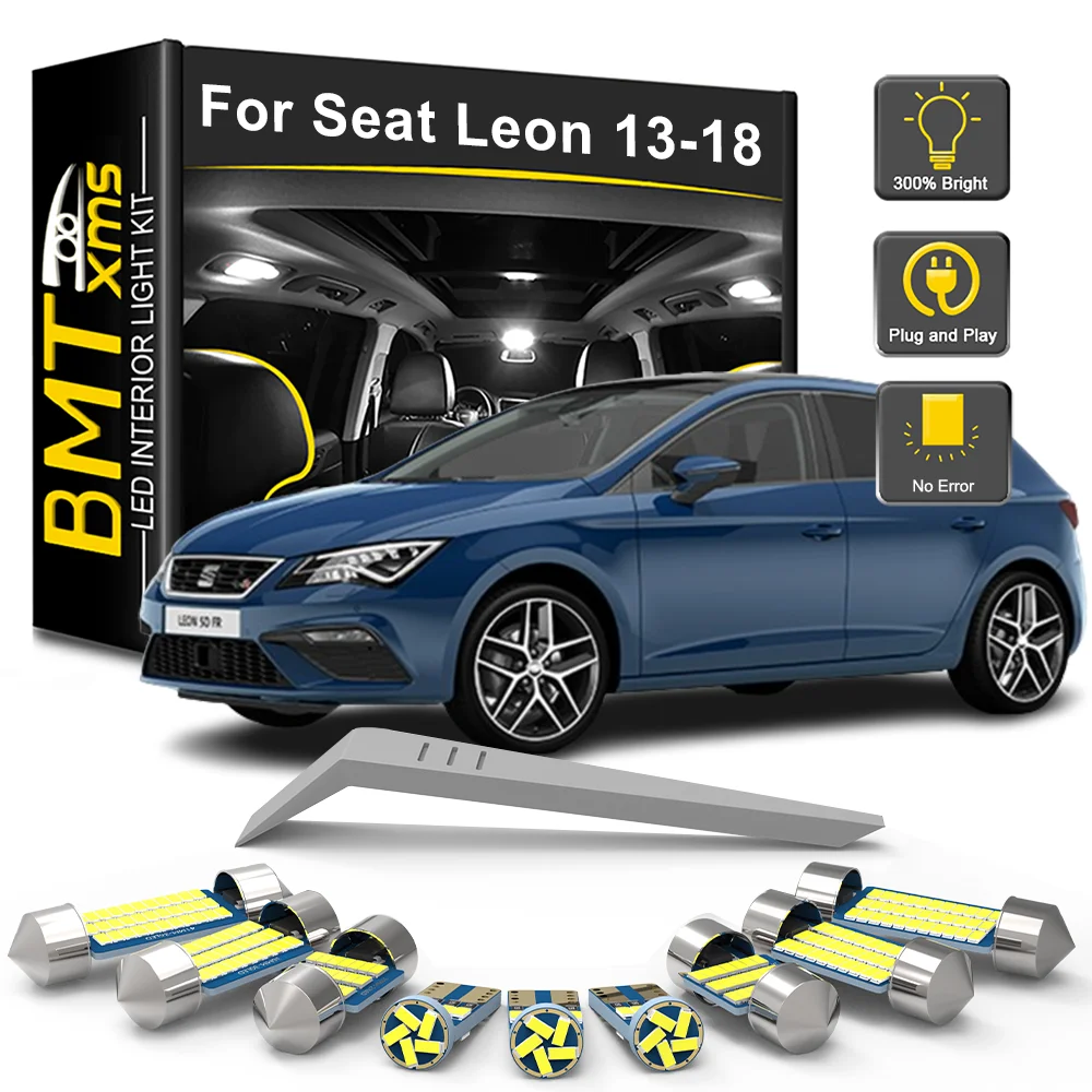 

BMTxms 4/8/14 шт. Canbus для Seat Leon 3 MK3 5F 2013 2014 2015 2016 2017 2018 автомобильный светодиодный комплект внутренних ламп для чтения купольной лампы