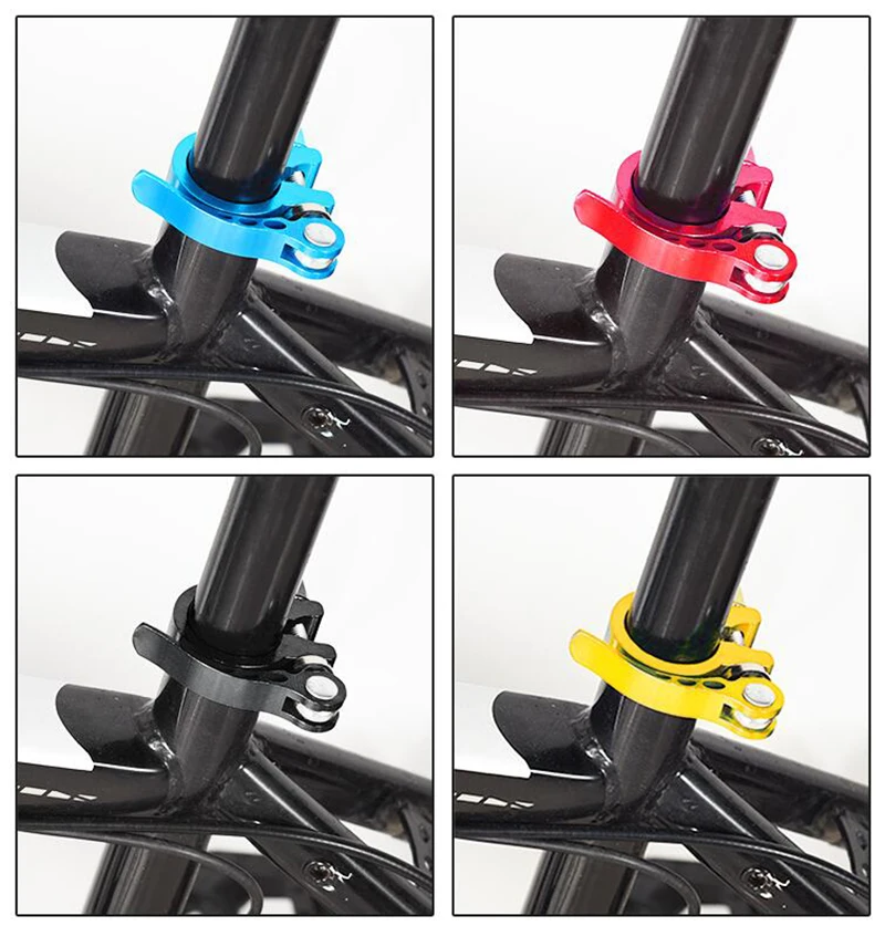 Bike Seat Tube Clamp 28.6/31.8/mm 34.9 Mountain Bike Bicycle Seat Tube Clamp Quick Release Buckle Aluminum Alloy Seat Tube Clamp