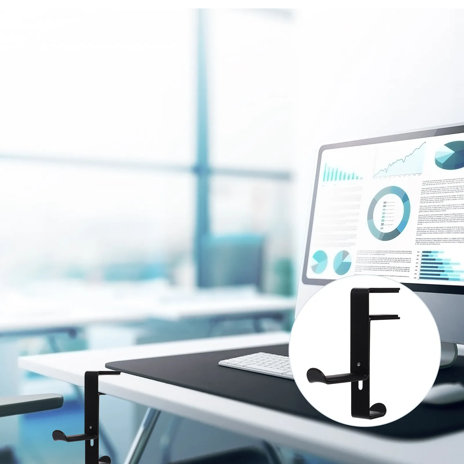 

Регулируемая металлическая подставка для наушников под стол с креплением-зажимом, регулируемая по высоте, с нескользящей подкладкой, держатель для гарнитуры, маленький портативный, для ПК и гейминга