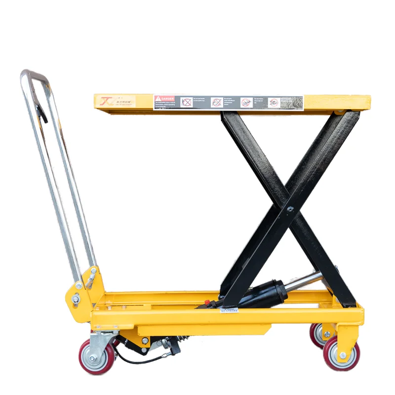 

Mobile manual scissor table lift 150 kg hydraulic low profile table lift
