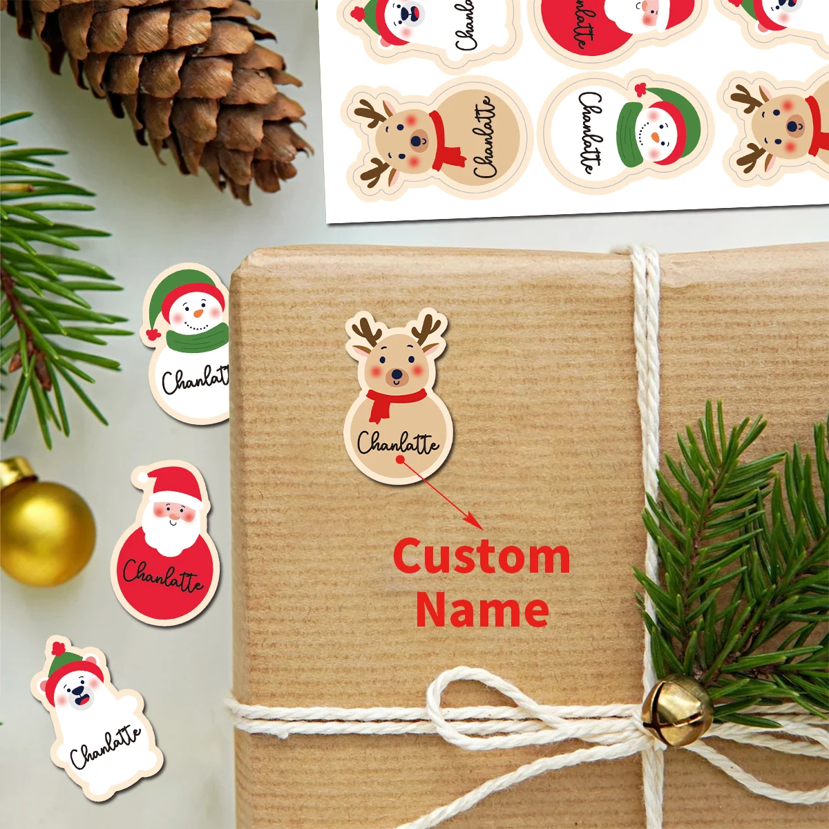 160 قطعة/10 ورقة ملصقات اسم عيد الميلاد المخصصة ، تسميات شخصية لعلامات الهدايا ذاتية الصنع ، سكرابوكينغ ، ديكور منزلي للحفلات ، أختام الحروف