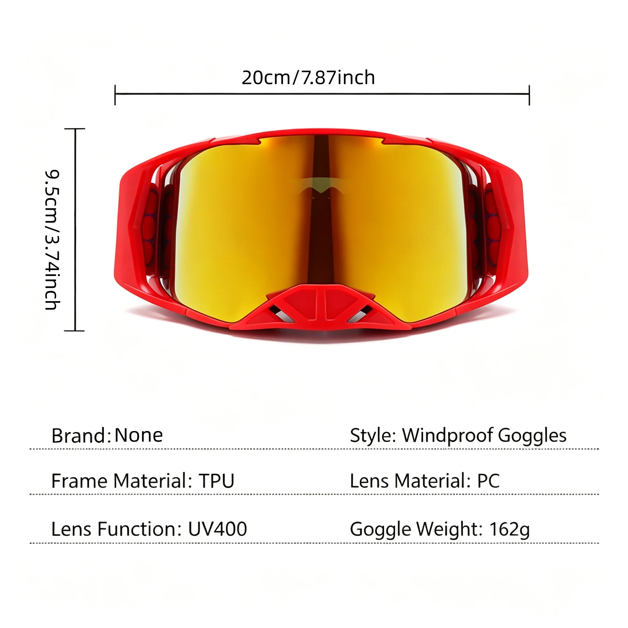 Professional HD Off‑Road Motorcycle Goggles, Wind‑Dust‑Resistant UV400 Safety Eyewear for Mountain Biking, Skiing Outdoor Sports