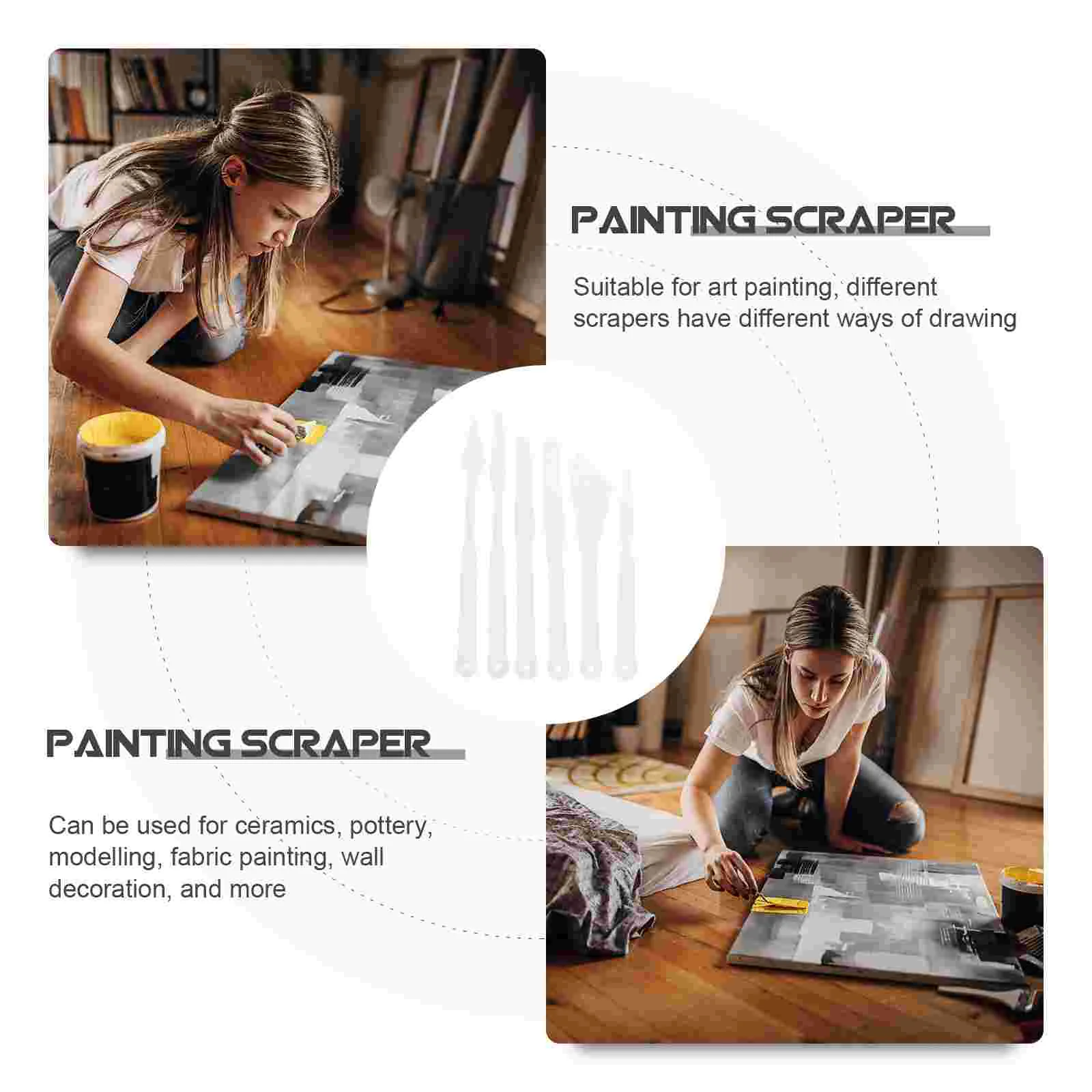 30 Pcs Paint Palette Knife Painting Tool Pigment Scraper Spatula Portable Oil Plastic