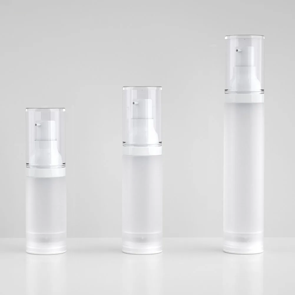 

4pcs 50Ml Airless Pump Bottles Matte Dispensers For Lotion Serum Cream Travel Essentials Compact Portable Skincare