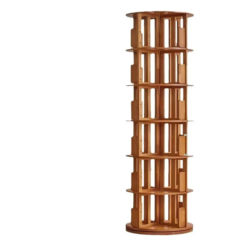 

Solid wood rotating bookshelf 360-degree simple storage picture book shelf floor-to-ceiling household simple