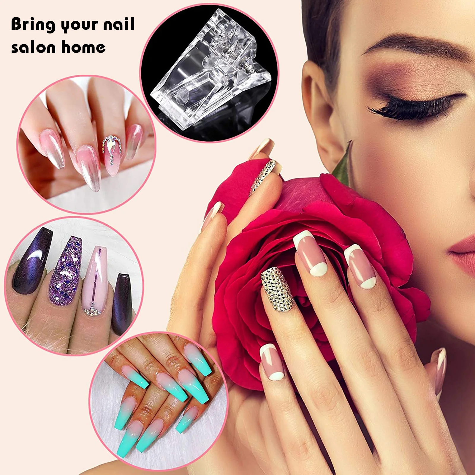 

10pcs Extension Clips Reusable Tip Clamp For Acrylic Gel Art Diy Manicure Tool Finger Nail Nail Tip Clamp Mold Clip