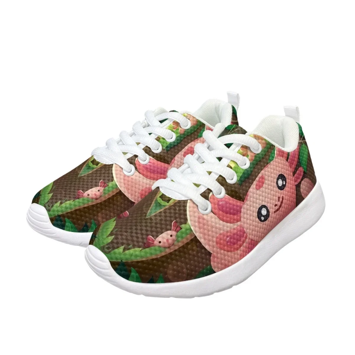 Axolotl Dierenprint Kinderen Schoen Huisdier Patroon Antislip Ronde Neus Mesh Sneaker Mode Hoge Kwaliteit Ademend Кроссовки Женские