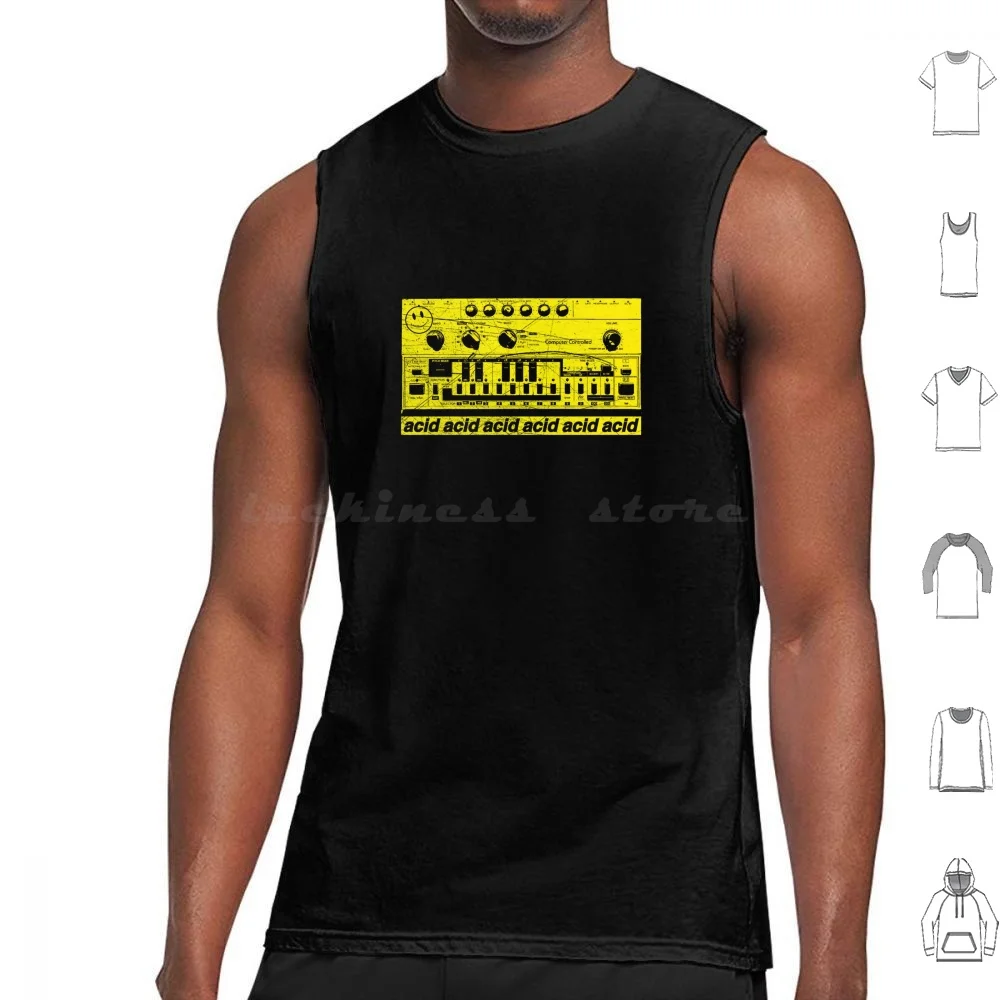 Vintage Analog Synthesizer Acid Bass Synth Retro Studio Nerd Design Tank Tops Vest Sleeveless Synthesizer Release