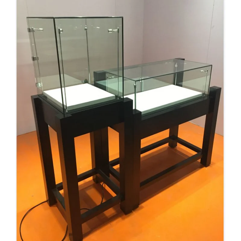 [Customized]Safe glass wood  jewelry display counter shop counter design