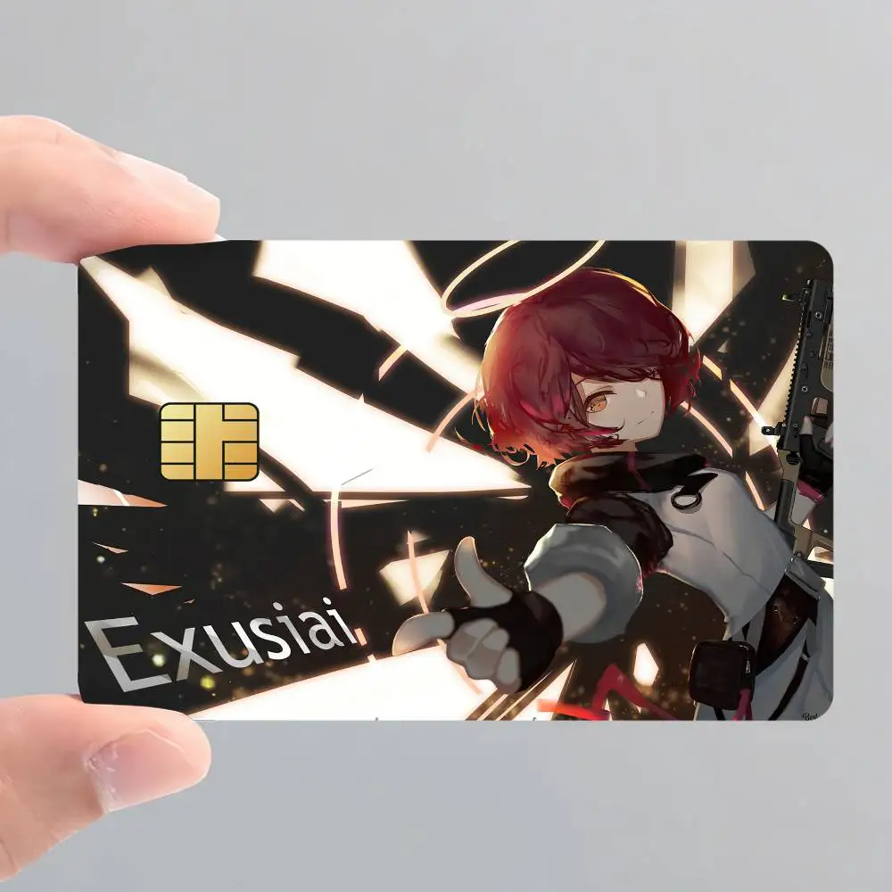 Game Arknights Exusiai Credit Card Skin Stickers for Bank Card Bus Metro Card Sticker Waterproof Gift