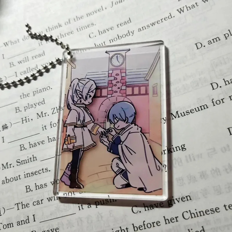 Anime Frieren at the Funeral Frieren: Beyond Journey's End Himmel Frieren Cosplay Keychain Acrylic Keyring Key Chain Accessories