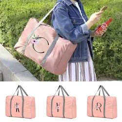 Bolsa de viaje, bolsos de mano, bolsas de clasificación de equipaje Unisex, bolsa de lona con patrón de flores y negro, bolsa de gran capacidad, organizador de equipaje 2024