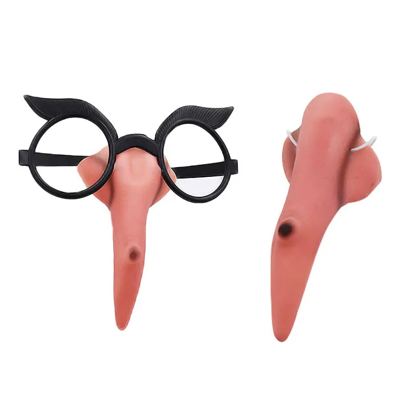 Halloween Witch Nose & Glasses Set Costume Party Props with Elastic Straps Stage Performance Accessories for Kids 1pcs