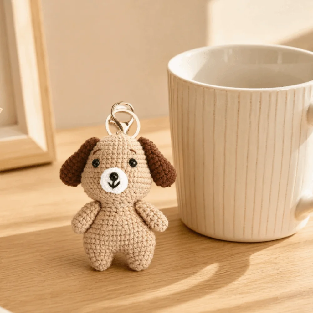 Cartoon Pig Handmade Crochet Key Ring Wool Knitting Rabbit Mini Knit Mouse Pendant Fun High Quality Cat Pendant Keychain