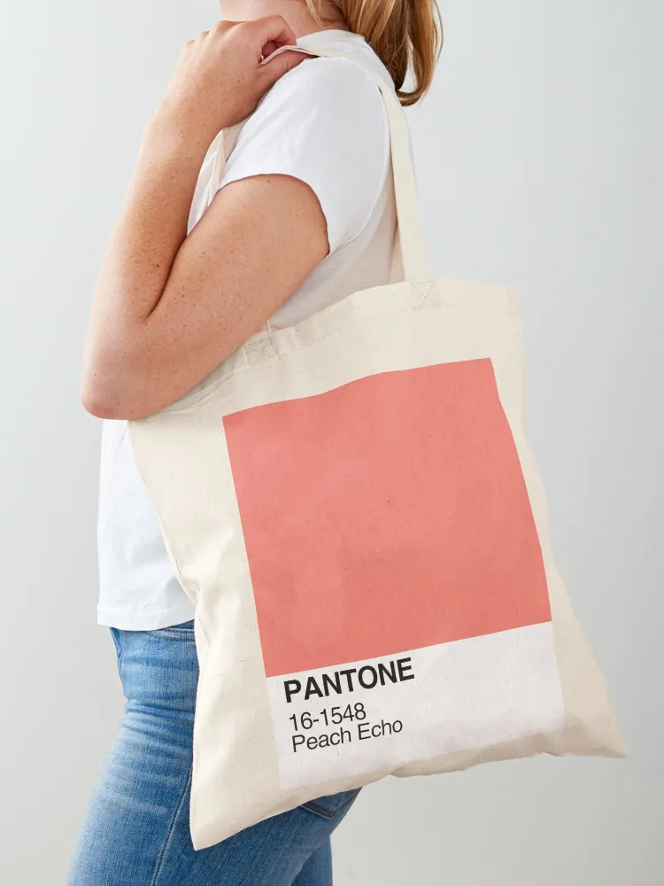 Pantone Peach Echo Tote Bag university shopper bag Candy bags Shopper bag Big