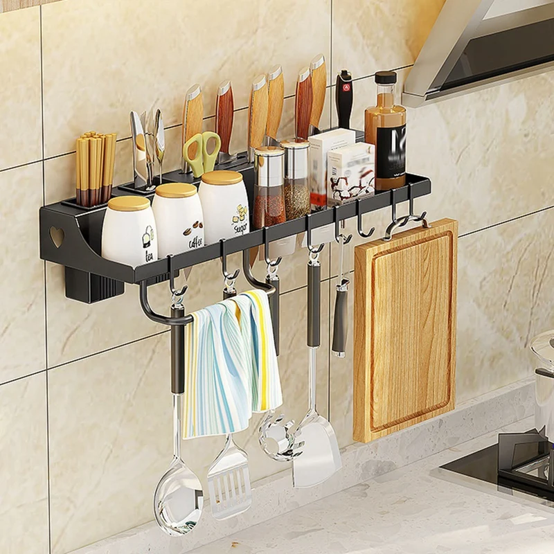Stainless Steel Knife Holder Kitchen Household Integrated Knife Chopsticks Shovel Storage Rack Wall-Mounted