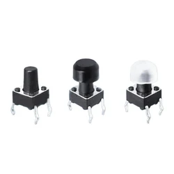 100pcs 6*6mm Transparent/Black Round Button Cap Switch Cover for 6*6mm Tactile Switches Wholesale Price