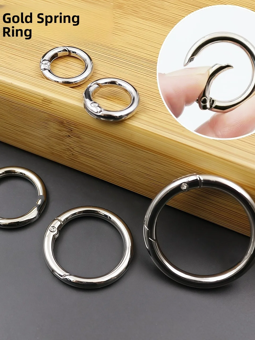 Alloy D- Ring Buckle round Hardware Key Ring Non-Fading Bag Accessories Metal Lock Clasp Fashionable Spring Collection