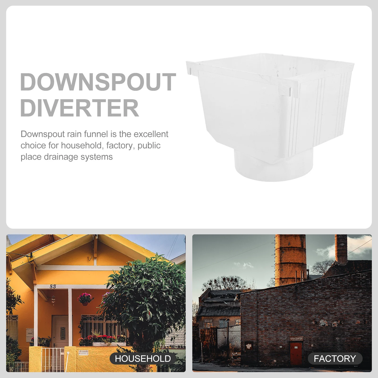 Водосточная труба, прочный разъем из ПВХ для системы сбора дождевых водостоков, эффективный дренажный адаптер для дождевой бочки