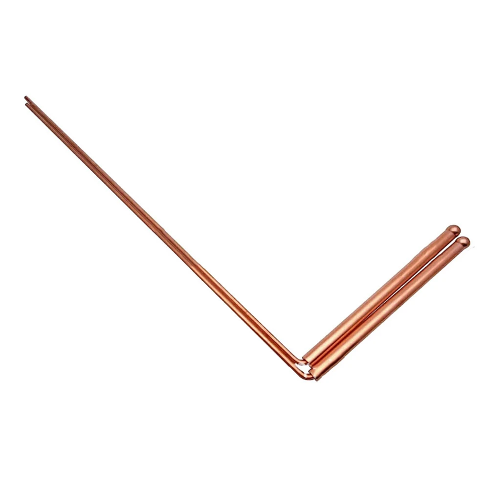 2pcs 99.9% Pure Copper Metal Detector Rod Flexible Water Witching Portable Dragon Seeking Detachable Tool Dowsing Rod Tool