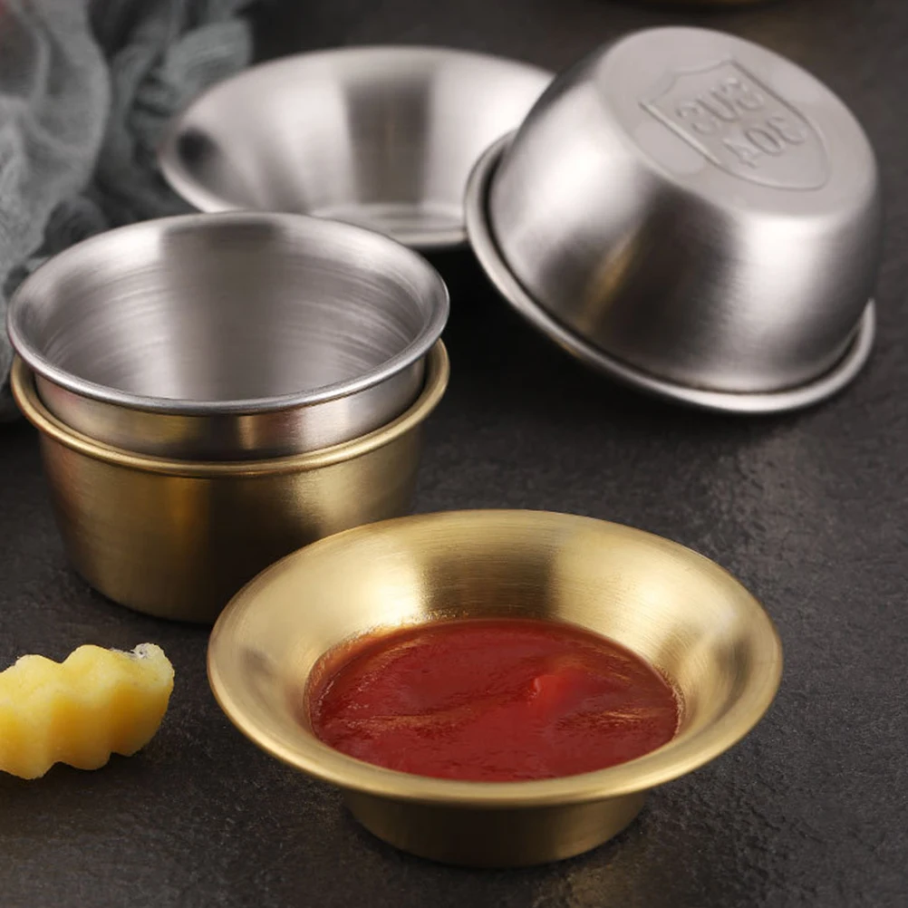 

3pcs Stainless Steel Sauce Bowls Condiment Cups For Home Hotel Restaurant Mini Dipping Containers Small Metal Bowl For