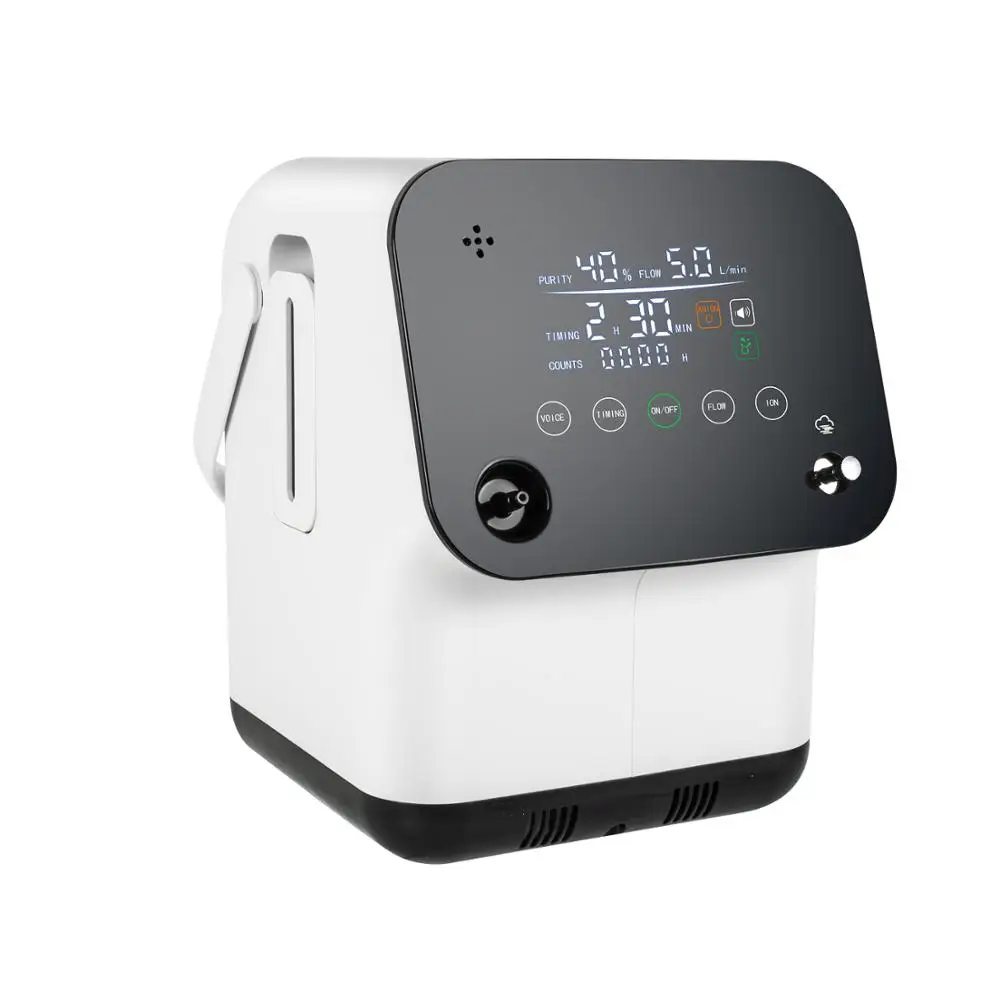 Portable Oxygen Concentrator 1-7L/min with Anion Function Adjustable Full Touch Oxygen Machine for Home and Travel Use