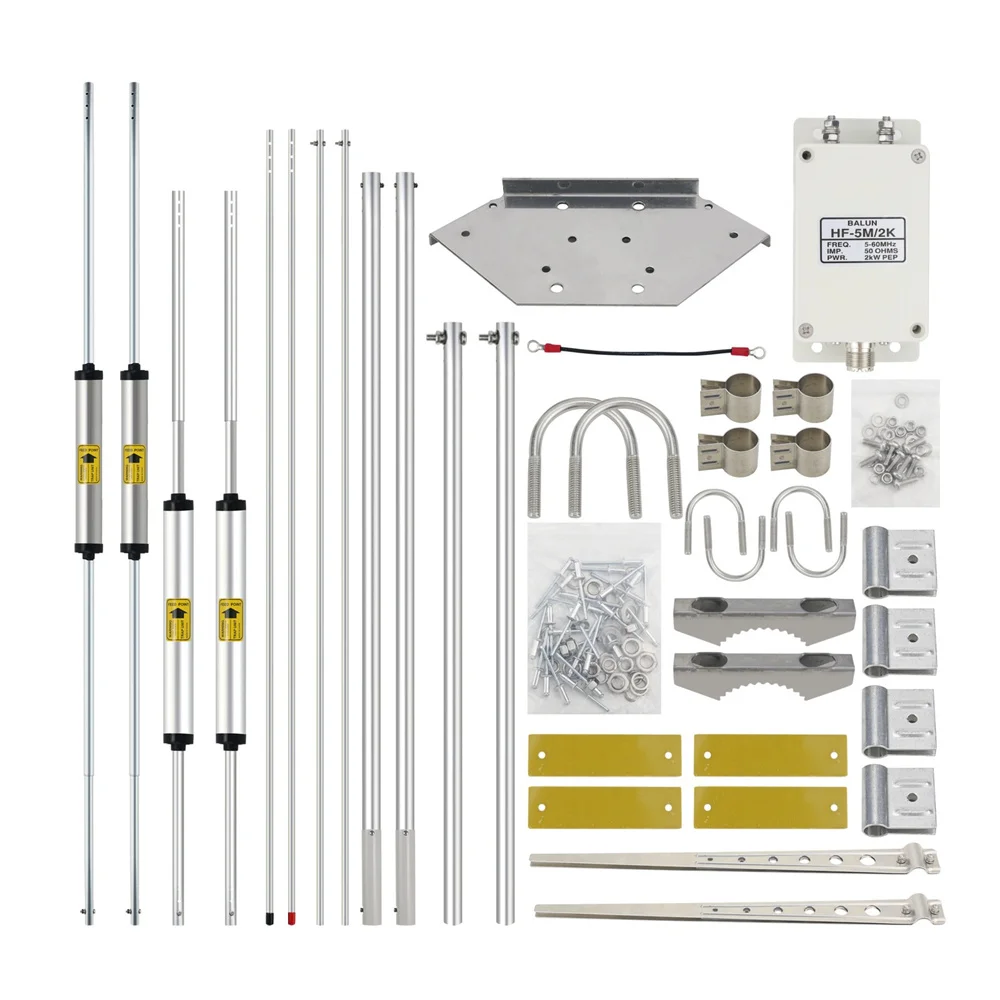 750V Shortwave V Antenna High Efficiency Low Noise 5 Bands Covers 7M 14M 21M 28M 29M and 50M bands