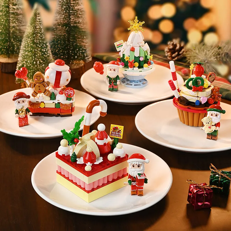 

Qimeng Building Blocks Keeppley Christmas Dessert Box Toy, Castle Model, Christmas Tree Ornament Gift