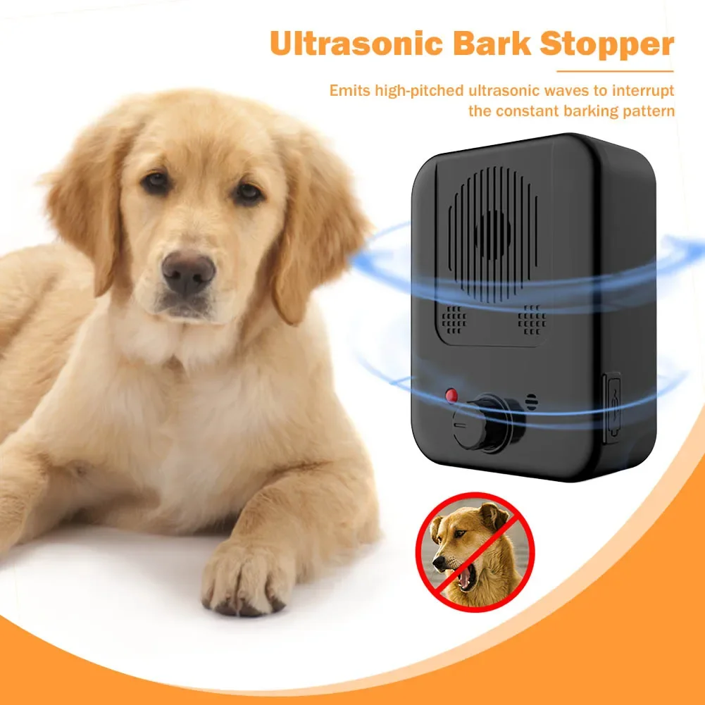 Ultrasonic Anti Barking Device Dog Training Equipment Safe Adjustable Rechargeable Waterproof Anti-Barking Device Pet Supplies