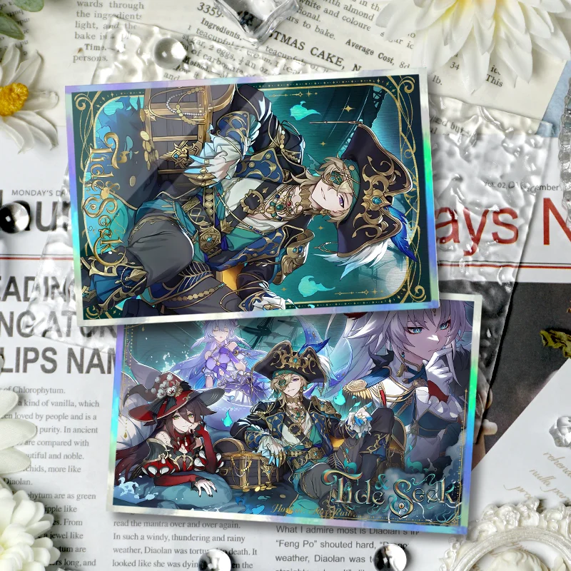 

Аниме-игра Honkai: Star Rail HoYoFair Aventurine Robin Tingyun Feixiao, цветная бумага для косплея, цветная карта с двойной вспышкой