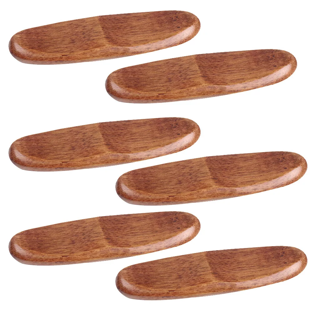 

6 pcs Japanese-Style Wooden Rack Dual-Purpose For Chopsticks Spoon Forks Rest Brown Dining Table Decor Kitchen Organizer Gift