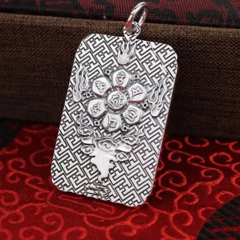 Exorcise Evil Spirits Great Bright Mantra Pendant Necklace Men's Jewelry Dominant Zhong Kui Buddha Necklace Amulet Male Gift