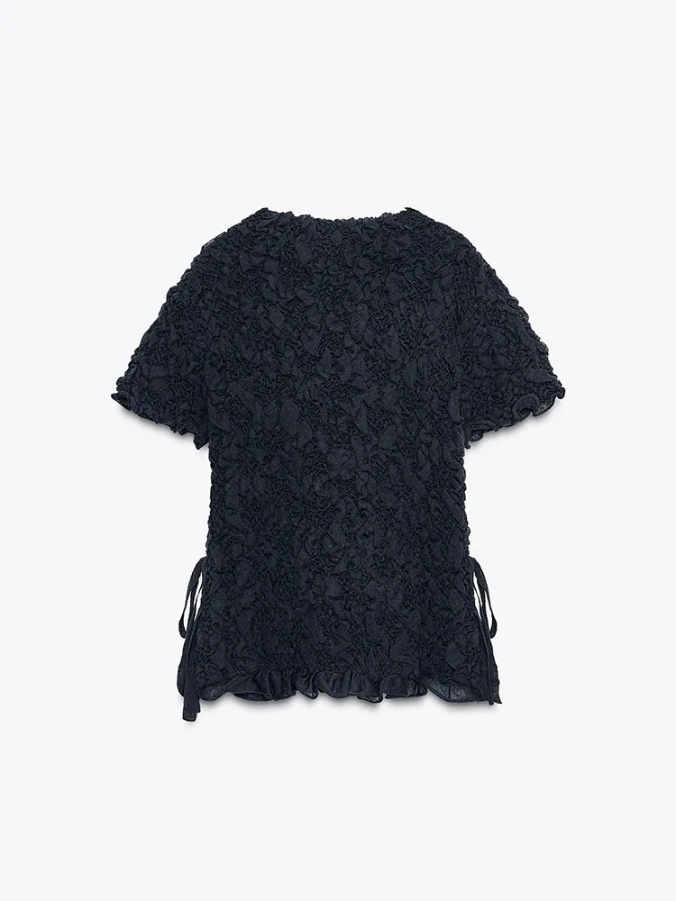 Sweet Texture Knitted  Knot round Ne ort Sve Women's Top New Arrival Winter 2025 Faion Ladies' Wear