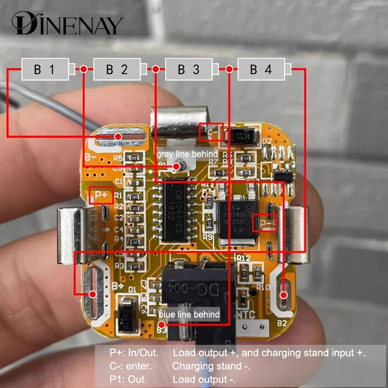 New BMS 4S 14.4V Lithium Battery Electric Drill Electric Tool Protection Board Protection Board Hand Overcharge Protection