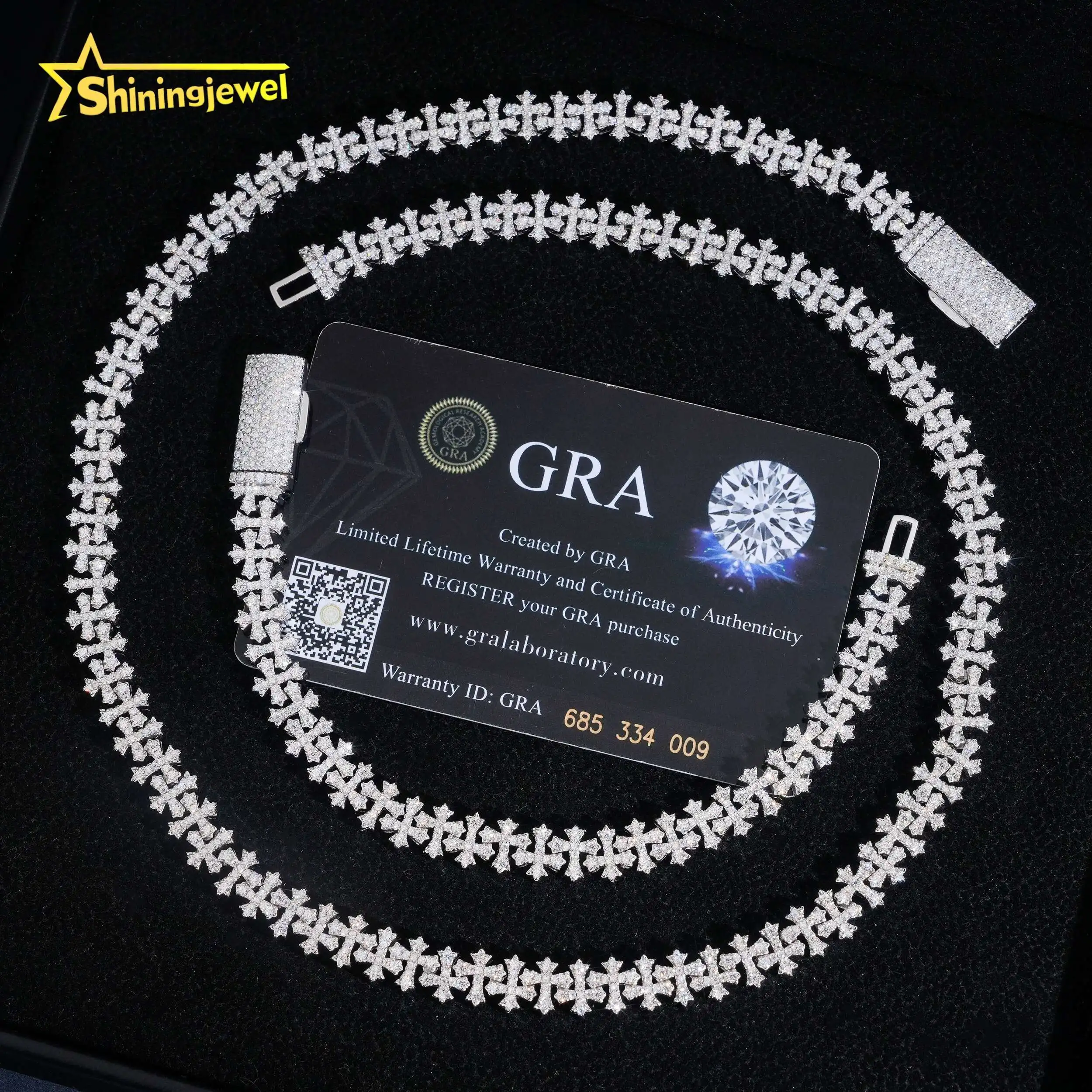 8mm Cross Styles Solid 925 Sterling Silver Hip Hop Jewelry Men Necklace Iced Out Moissanite Cuban Chain Necklace Cross Chain...